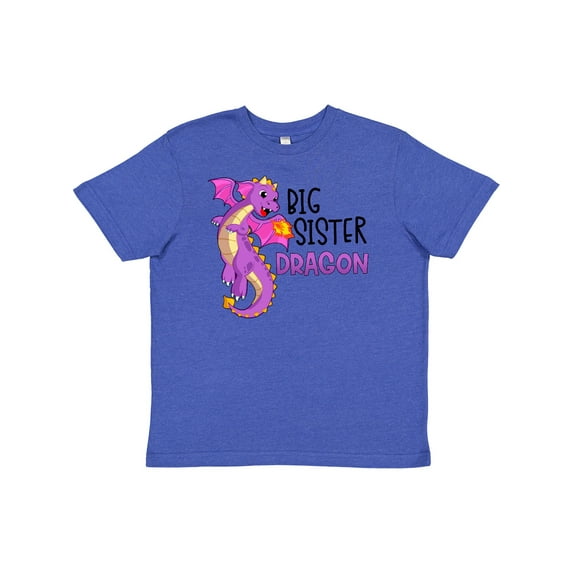 Inktastic Big Sister Cute Purple Dragon Youth T-Shirt