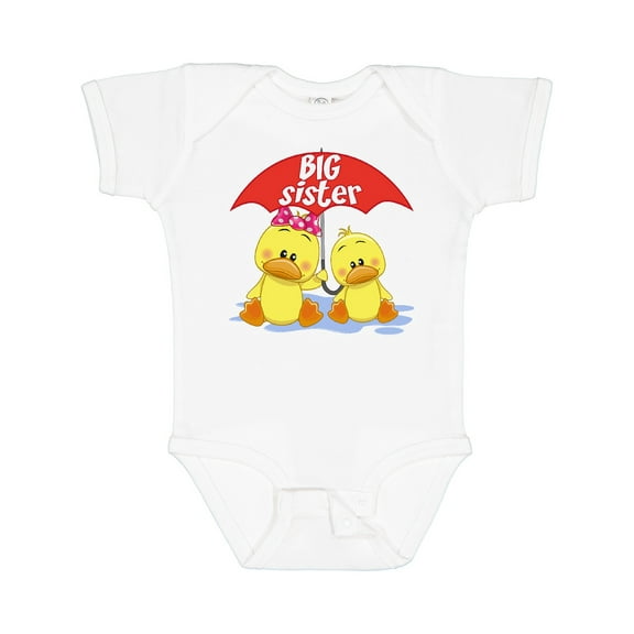 Inktastic Big Sister Duck Girls Baby Bodysuit
