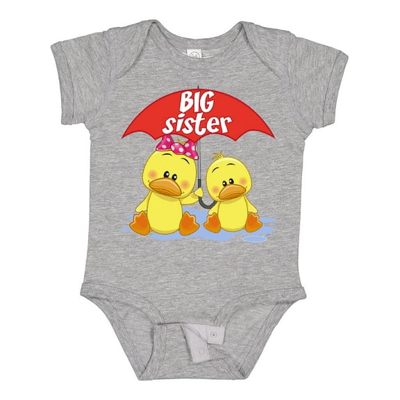Inktastic Big Sister Duck Girls Baby Bodysuit