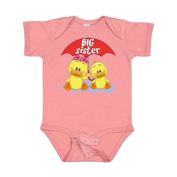 Inktastic Big Sister Duck Girls Baby Bodysuit