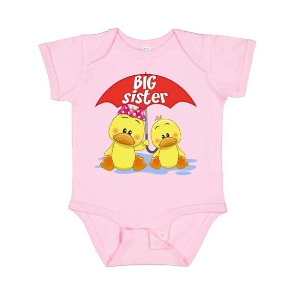 Inktastic Big Sister Duck Girls Baby Bodysuit
