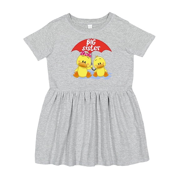 Inktastic Big Sister Duck Girls Toddler Dress