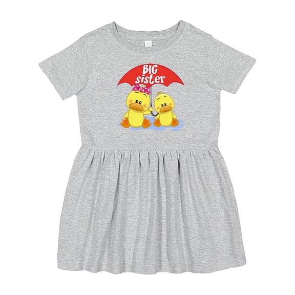 Inktastic Big Sister Duck Girls Toddler Dress