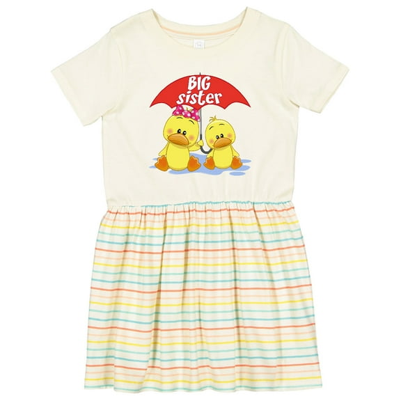 Inktastic Big Sister Duck Girls Toddler Dress