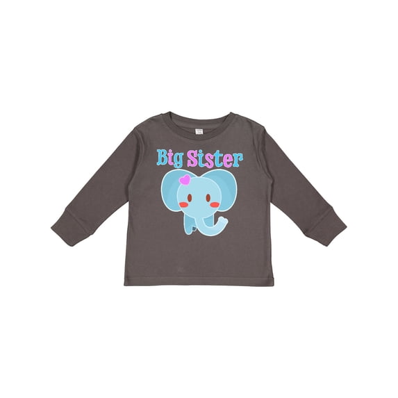 Inktastic Big Sister Elephant Girls Long Sleeve Toddler T-Shirt