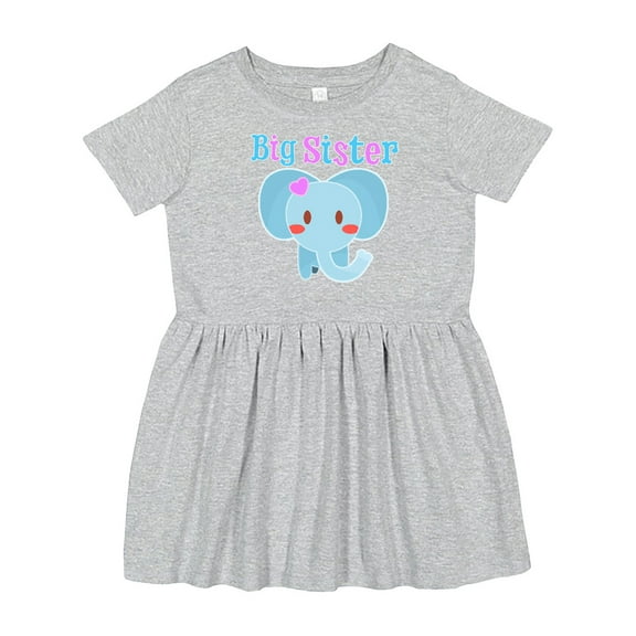 Inktastic Big Sister Elephant Girls Toddler Dress