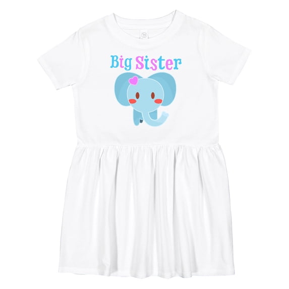 Inktastic Big Sister Elephant Girls Toddler Dress