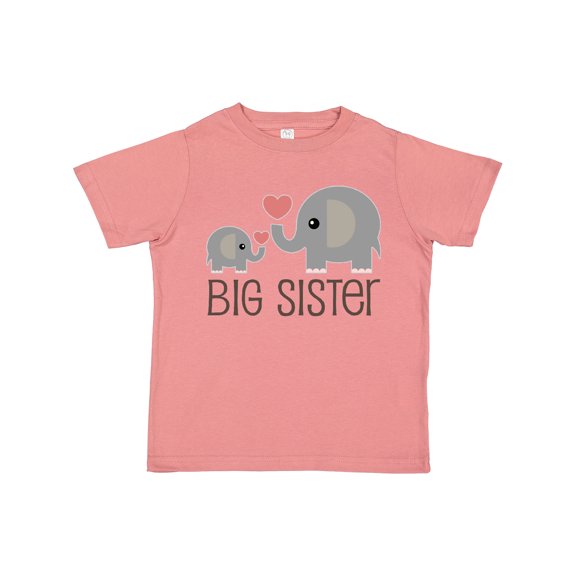 Inktastic Big Sister Elephant Girls Toddler T-Shirt