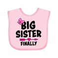 thumbnail image 1 of Inktastic Big Sister Finally with Bow and Arrow Girls Baby Bib, 1 of 4