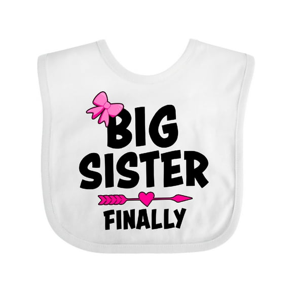 Inktastic Big Sister Finally with Bow and Arrow Girls Baby Bib