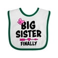 thumbnail image 1 of Inktastic Big Sister Finally with Bow and Arrow Girls Baby Bib, 1 of 4