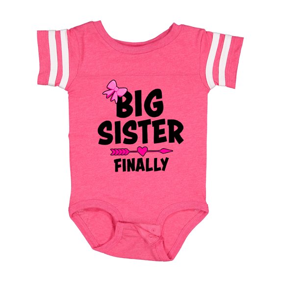 Inktastic Big Sister Finally with Bow and Arrow Girls Baby Bodysuit