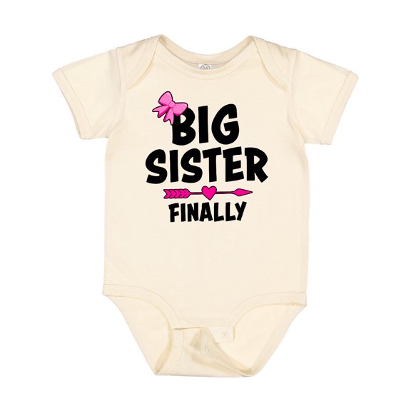 Inktastic Big Sister Finally with Bow and Arrow Girls Baby Bodysuit