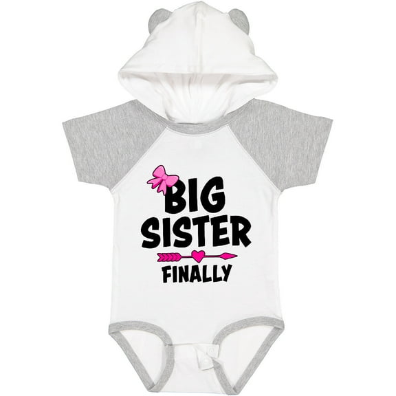 Inktastic Big Sister Finally with Bow and Arrow Girls Baby Bodysuit