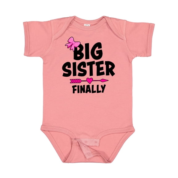 Inktastic Big Sister Finally with Bow and Arrow Girls Baby Bodysuit