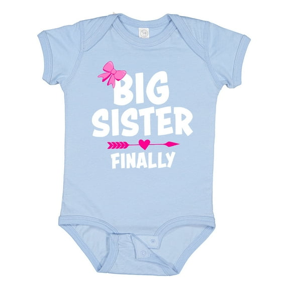 Inktastic Big Sister Finally with Bow and Arrow Girls Baby Bodysuit