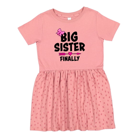 Inktastic Big Sister Finally with Bow and Arrow Girls Toddler Dress