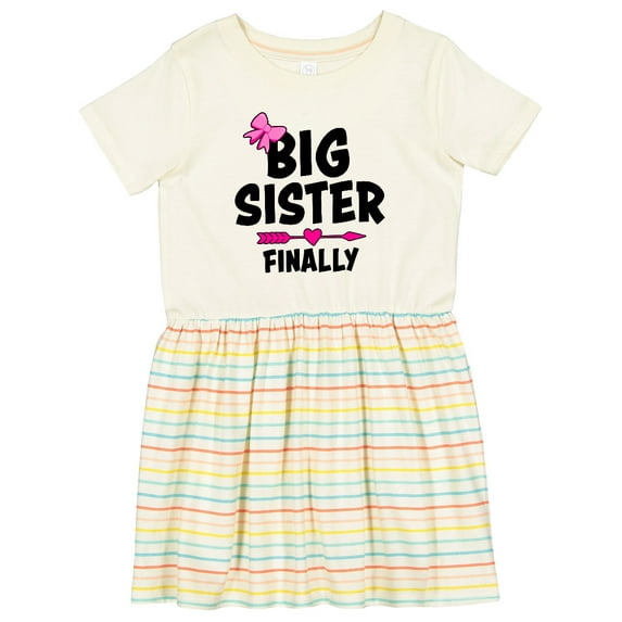 Inktastic Big Sister Finally with Bow and Arrow Girls Toddler Dress