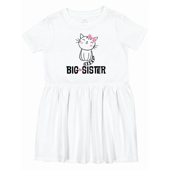 Inktastic Big Sister Girl Cat Girls Toddler Dress