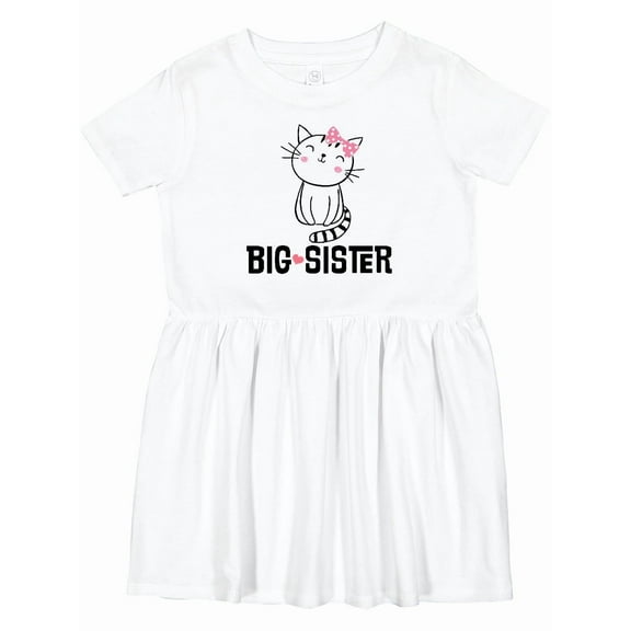 Inktastic Big Sister Girl Cat Girls Toddler Dress