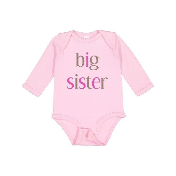Inktastic Big Sister Girls Long Sleeve Baby Bodysuit