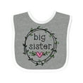 thumbnail image 1 of Inktastic Big Sister Leaves, Circle, Heart Girls Baby Bib, 1 of 4