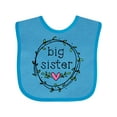thumbnail image 1 of Inktastic Big Sister Leaves, Circle, Heart Girls Baby Bib, 1 of 4