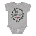 thumbnail image 1 of Inktastic Big Sister Leaves, Circle, Heart Girls Baby Bodysuit, 1 of 5