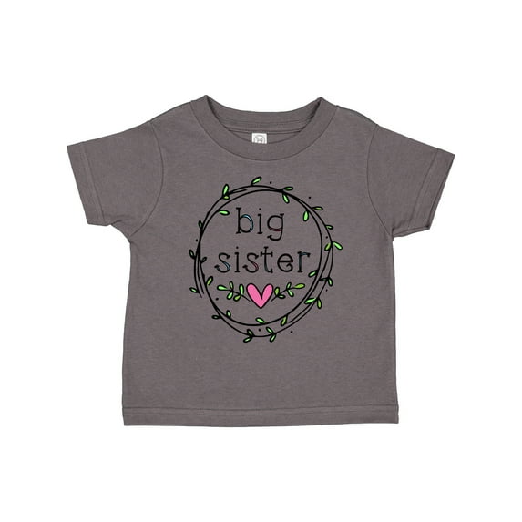 Inktastic Big Sister Leaves, Circle, Heart Girls Toddler T-Shirt