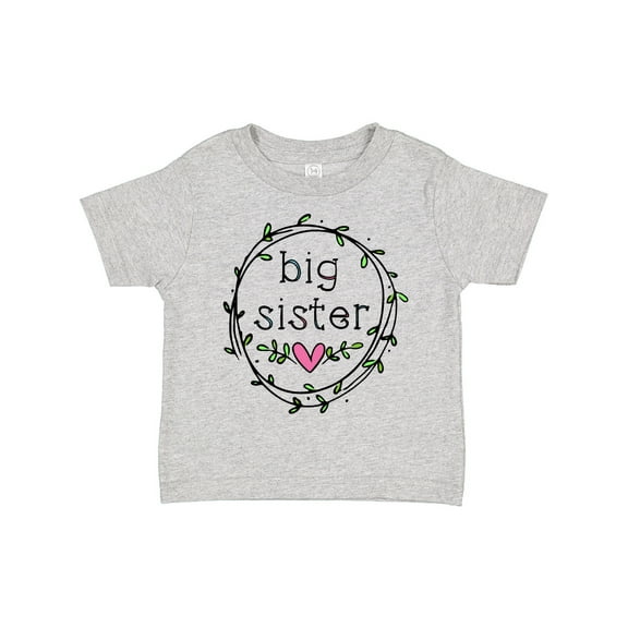 Inktastic Big Sister Leaves, Circle, Heart Girls Toddler T-Shirt