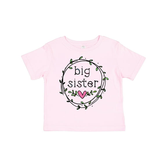 Inktastic Big Sister Leaves, Circle, Heart Girls Toddler T-Shirt