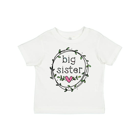 Inktastic Big Sister Leaves, Circle, Heart Girls Toddler T-Shirt