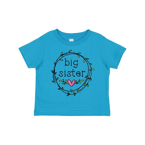Inktastic Big Sister Leaves, Circle, Heart Girls Toddler T-Shirt