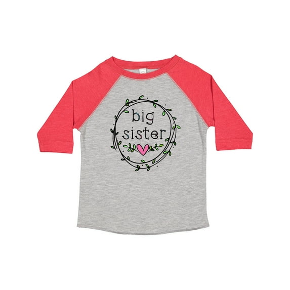 Inktastic Big Sister Leaves, Circle, Heart Girls Toddler T-Shirt