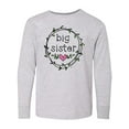thumbnail image 1 of Inktastic Big Sister Leaves, Circle, Heart Long Sleeve Youth T-Shirt, 1 of 5
