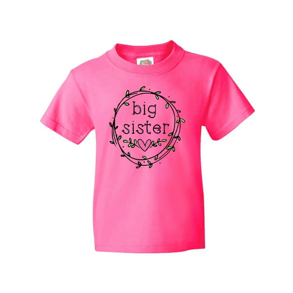 Inktastic Big Sister Leaves, Circle, Heart Youth T-Shirt