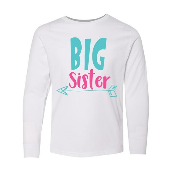 Inktastic Big Sister, Older Sister, Arrow, Sibling, Family Long Sleeve Youth T-Shirt