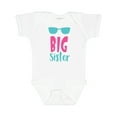 thumbnail image 1 of Inktastic Big Sister, Older Sister, Sunglasses - Blue Pink Girls Baby Bodysuit, 1 of 5