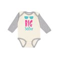 thumbnail image 1 of Inktastic Big Sister, Older Sister, Sunglasses - Blue Pink Girls Long Sleeve Baby Bodysuit, 1 of 5