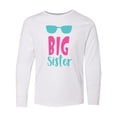 thumbnail image 1 of Inktastic Big Sister, Older Sister, Sunglasses - Blue Pink Long Sleeve Youth T-Shirt, 1 of 5