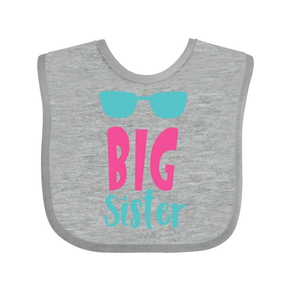 Inktastic Big Sister, Older Sister, Sunglasses, Sibling Girls Baby Bib