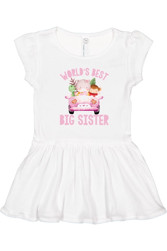 Big Sister - Pink Safari Animals Girls Toddler Dress