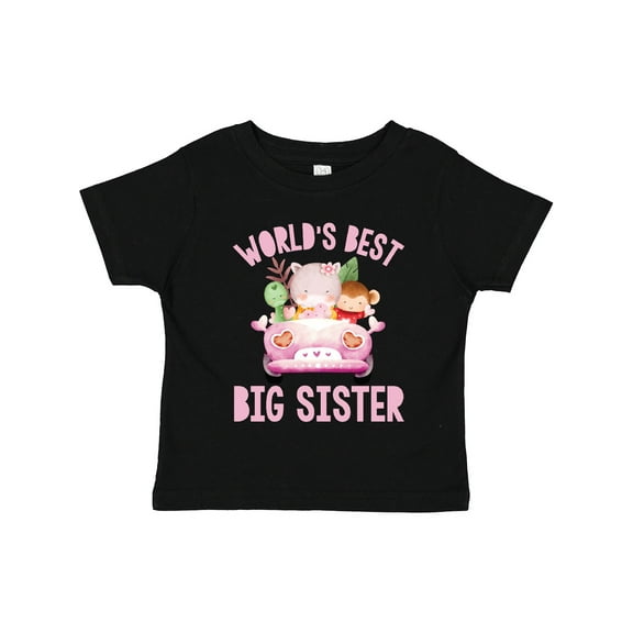 Inktastic Big Sister Pink Safari Animals Girls Toddler T-Shirt