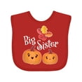 thumbnail image 1 of Inktastic Big Sister Pumpkins with Fall Leaves Girls Baby Bib, 1 of 4