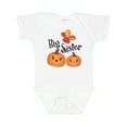 thumbnail image 1 of Inktastic Big Sister Pumpkins with Fall Leaves Girls Baby Bodysuit, 1 of 5