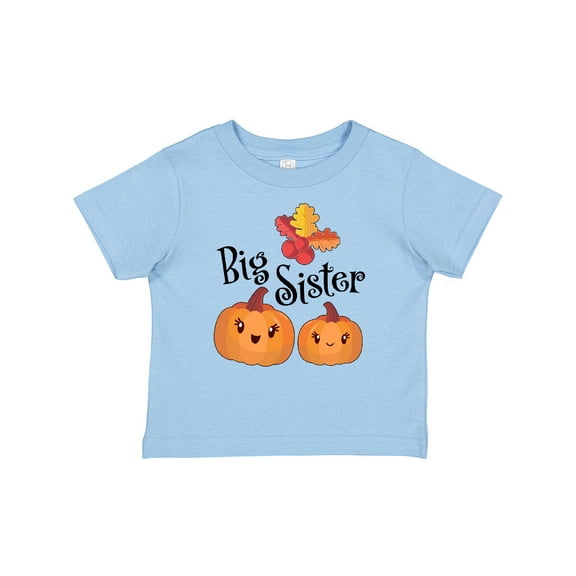 Inktastic Big Sister Pumpkins with Fall Leaves Girls Baby T-Shirt