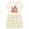 thumbnail image 1 of Inktastic Big Sister Pumpkins with Fall Leaves Girls Toddler Dress, 1 of 5