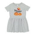 thumbnail image 1 of Inktastic Big Sister Pumpkins with Fall Leaves Girls Toddler Dress, 1 of 5