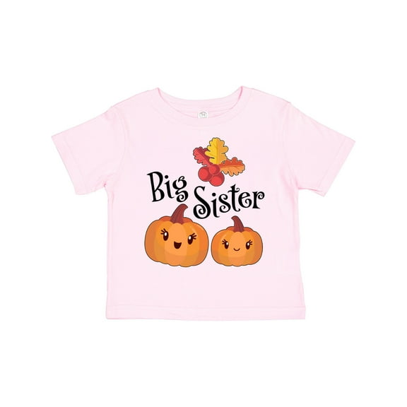 Inktastic Big Sister Pumpkins with Fall Leaves Girls Toddler T-Shirt