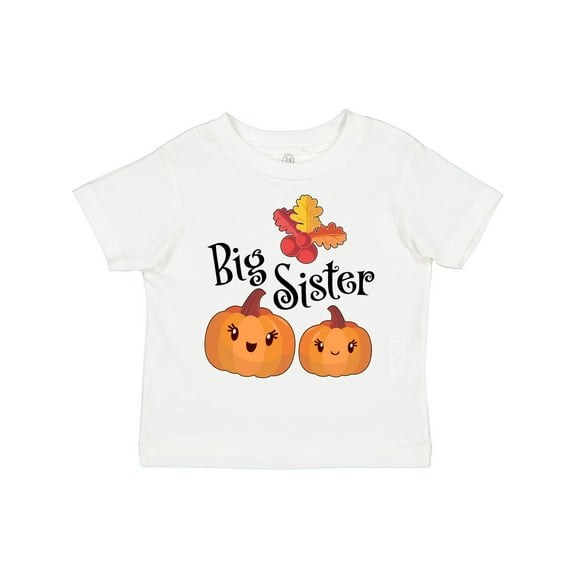 Inktastic Big Sister Pumpkins with Fall Leaves Girls Toddler T-Shirt